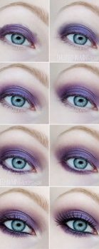 Фиолетовый смоки айс для голубых и зеленых глаз